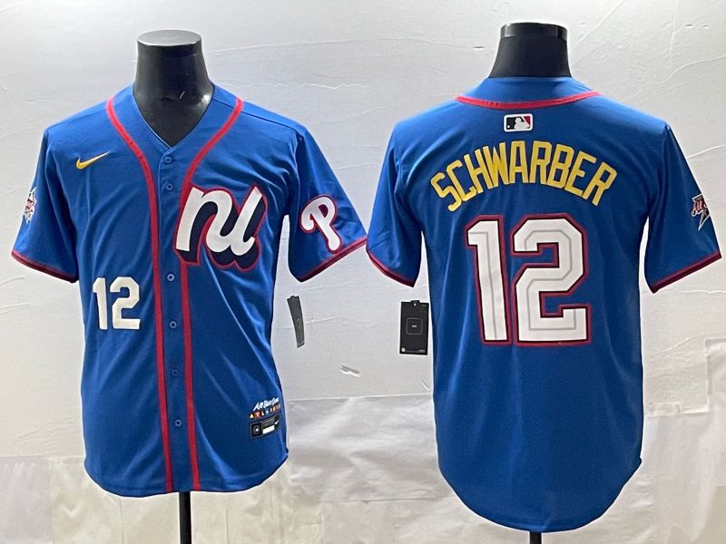 Men 2025 Philadelphia Phillies #12 Schwarber Blue All star Nike MLB Jersey style 03->philadelphia phillies->MLB Jersey